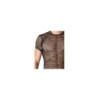 T-shirt noir sexy filet irrégulier fétichiste 
